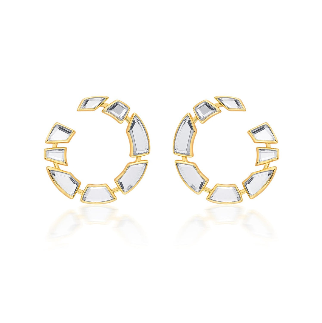 White Hoop Earring for Women by Isharya | Modern Indian Jewellery