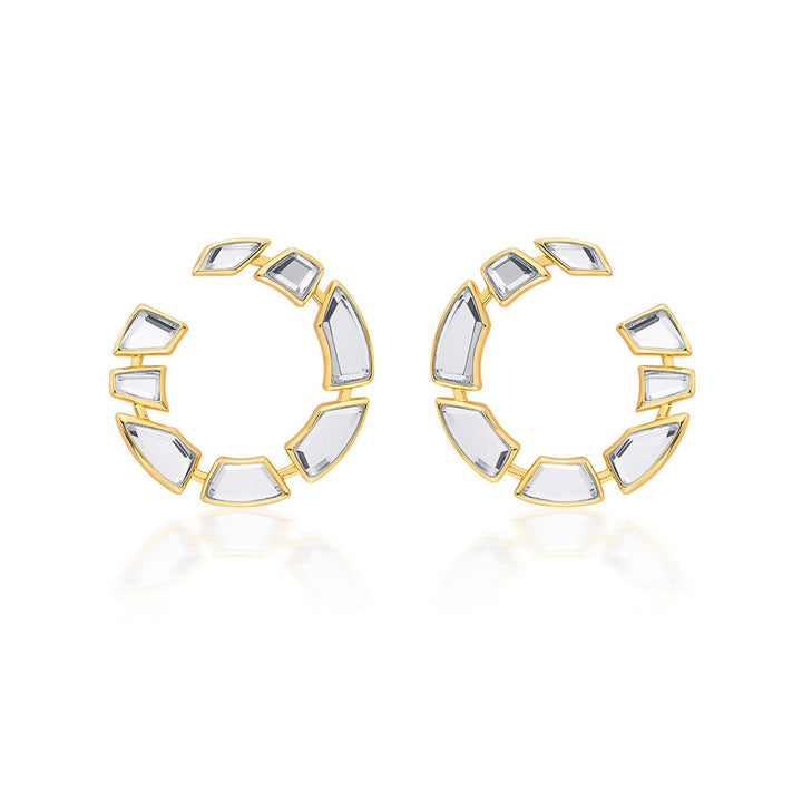 White Hoop Earring for Women by Isharya | Modern Indian Jewellery