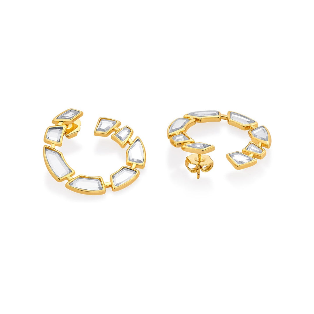 White Hoop Earring for Women by Isharya | Modern Indian Jewellery