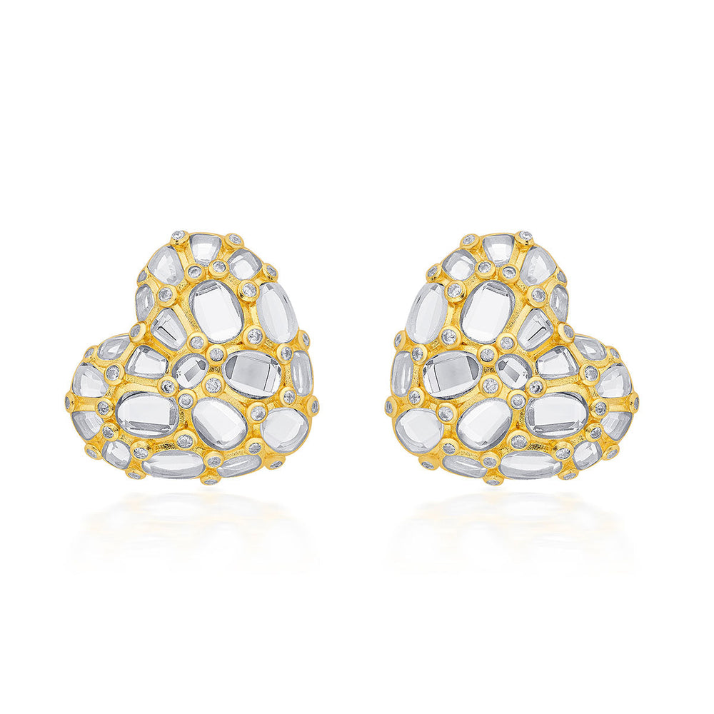 White Stud Earring for Women by Isharya | Modern Indian Jewellery