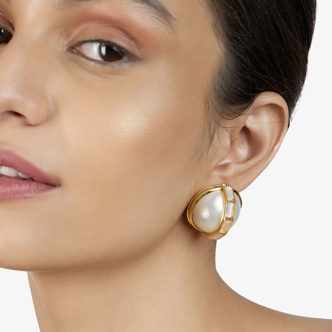 Perla Stud Earrings for Women by Isharya | Modern Indian Jewellery