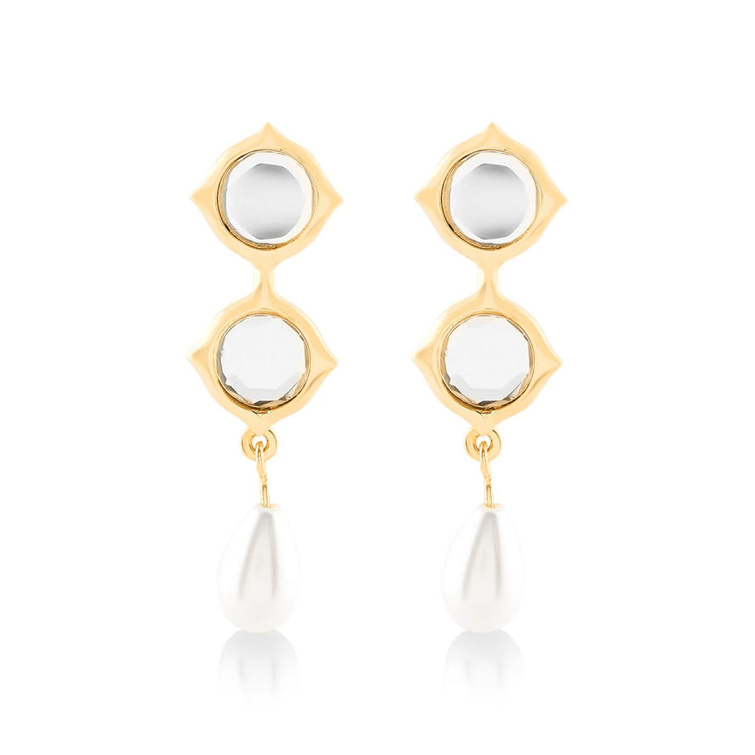 Lumen Pearl Drop Earrings for Women by Isharya | Modern Indian Jewellery