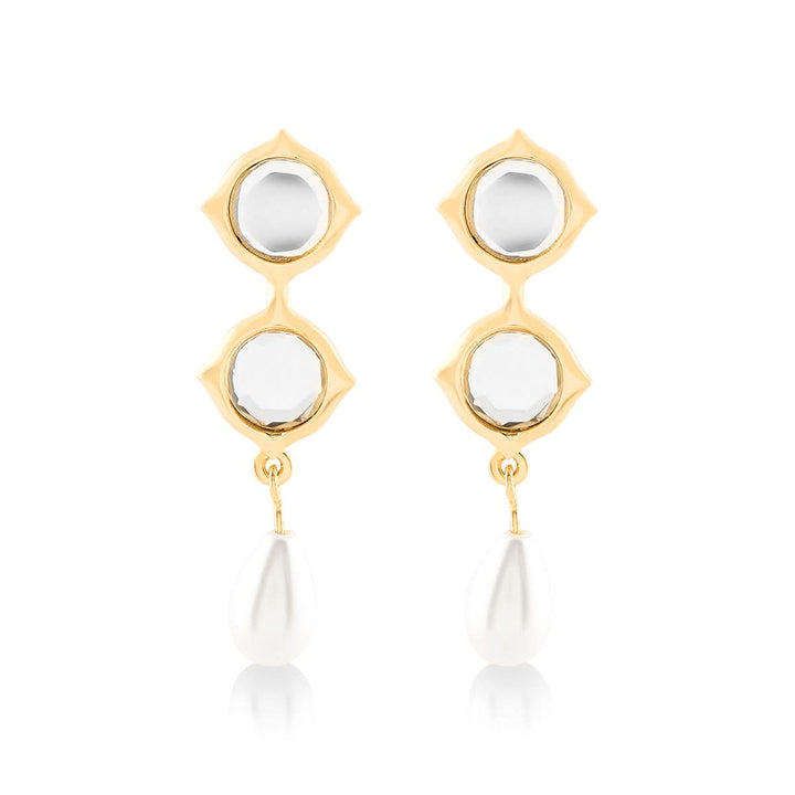 Lumen Pearl Drop Earrings for Women by Isharya | Modern Indian Jewellery