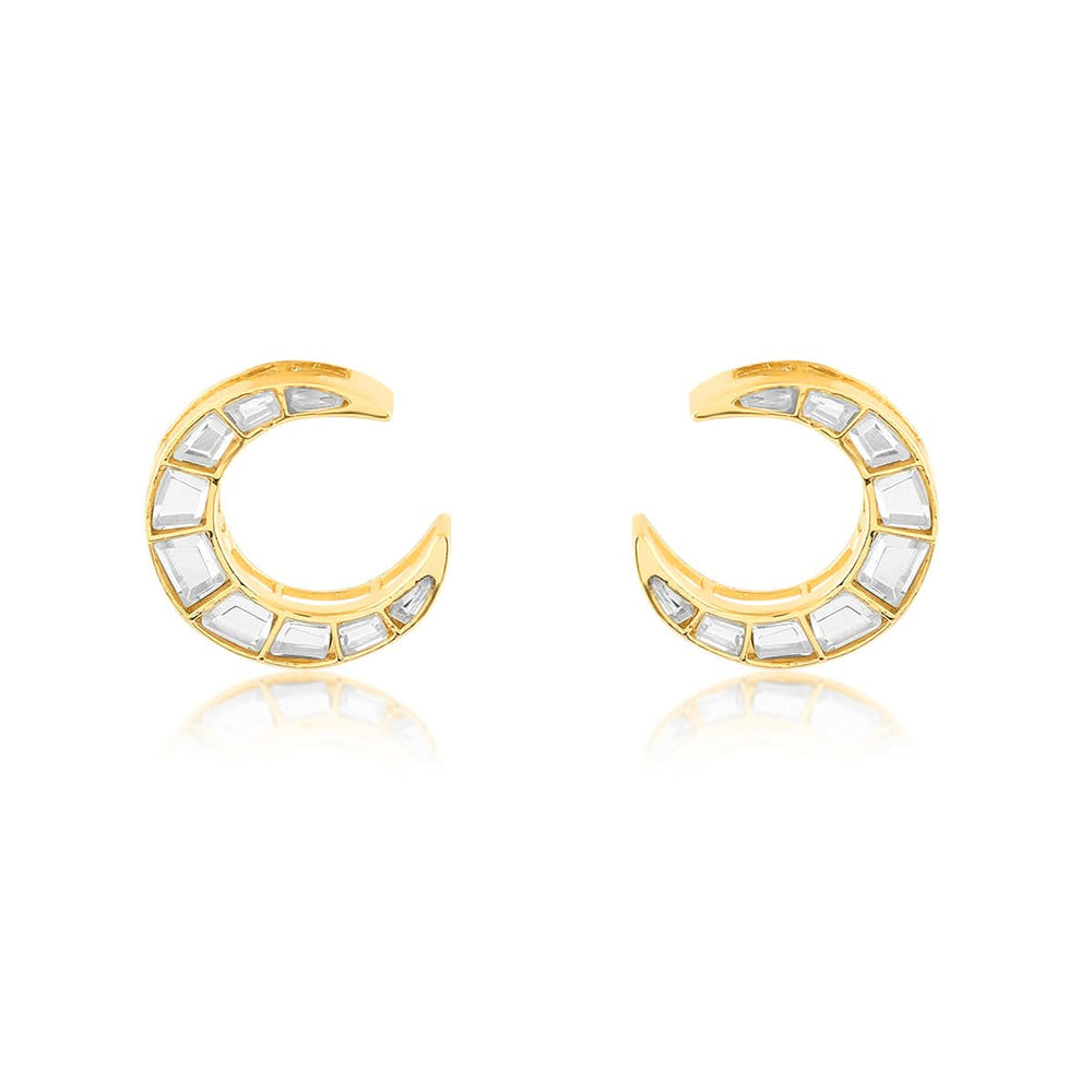 Lumen Moon Earrings for Women by Isharya | Modern Indian Jewellery