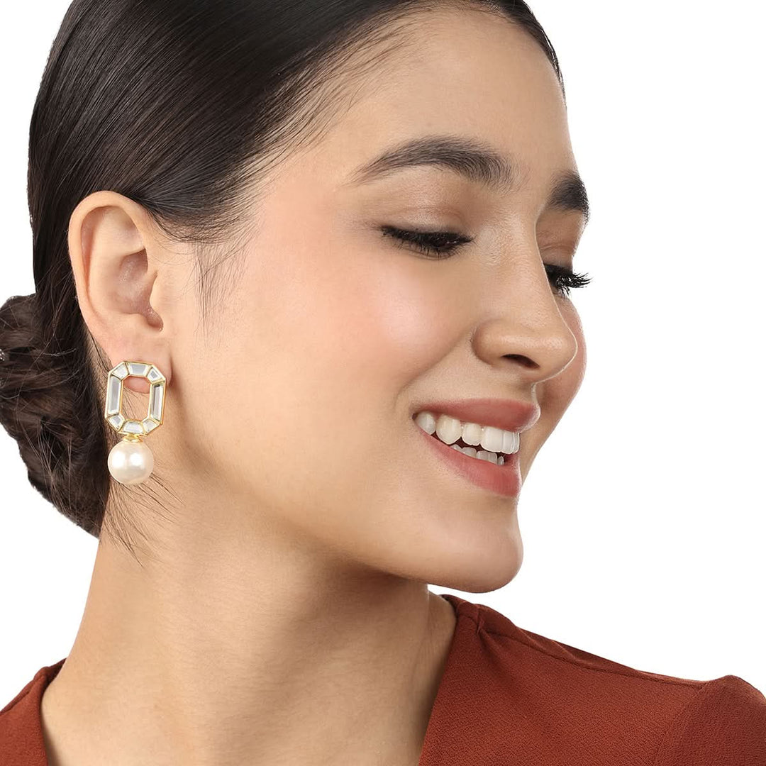 Lumen Perla Mismatched Earrings for Women by Isharya | Modern Indian Jewellery