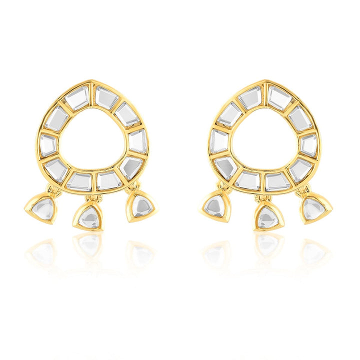 Lumen Chandbali Mirror Earrings for Women by Isharya | Modern Indian Jewellery