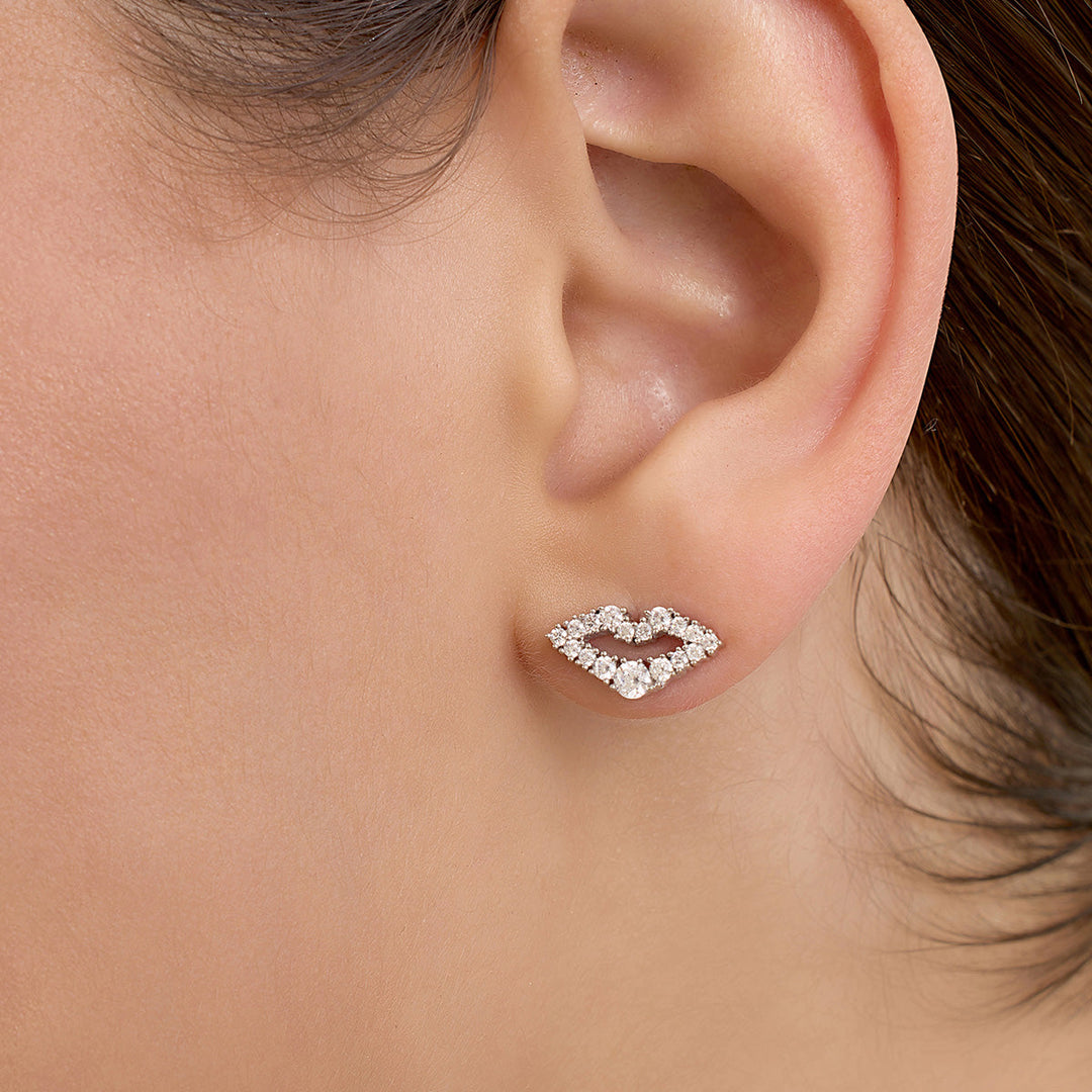 White Stud Earring for Women by Isharya | Modern Indian Jewellery