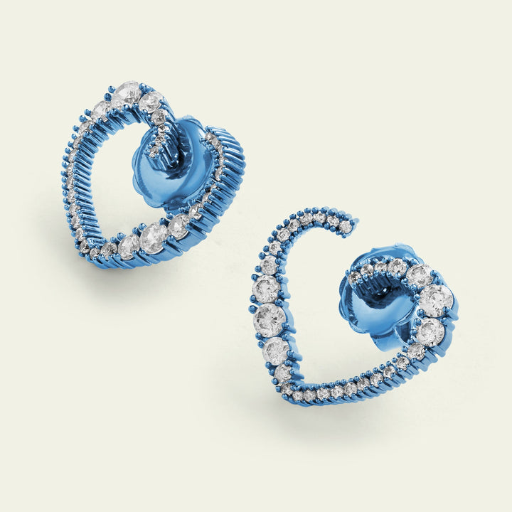 Mini Blue Heart Studs 