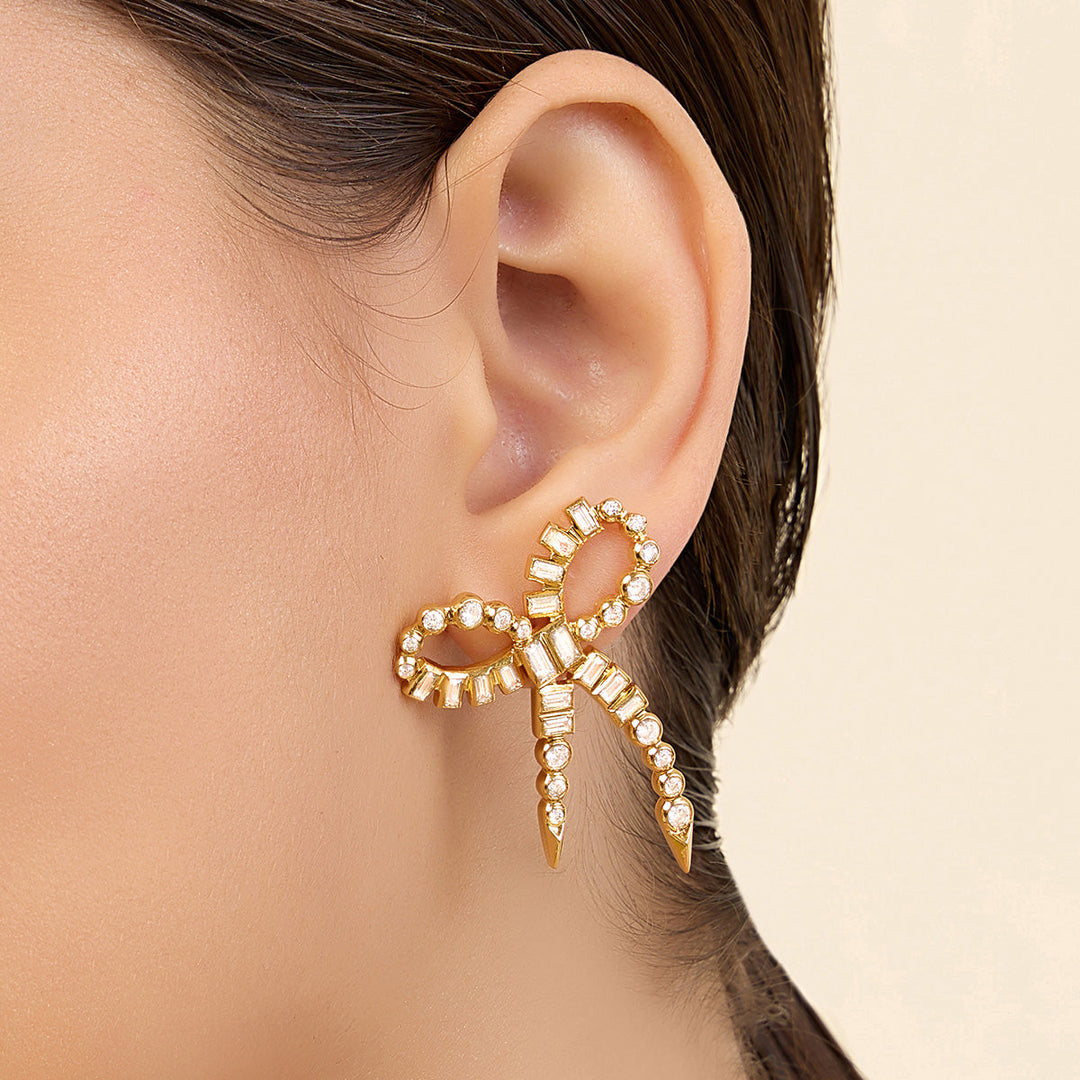 Gold Stud Earring for Women by Isharya | Modern Indian Jewellery