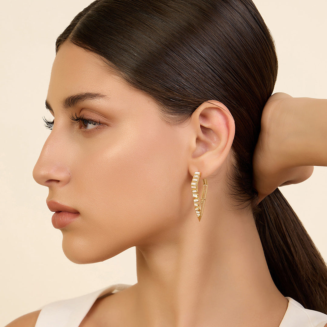 Gold Spiked Hoops 