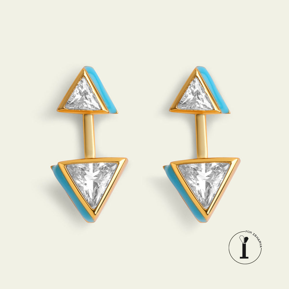 Turquoise Stud Earring for Women by Isharya | Modern Indian Jewellery