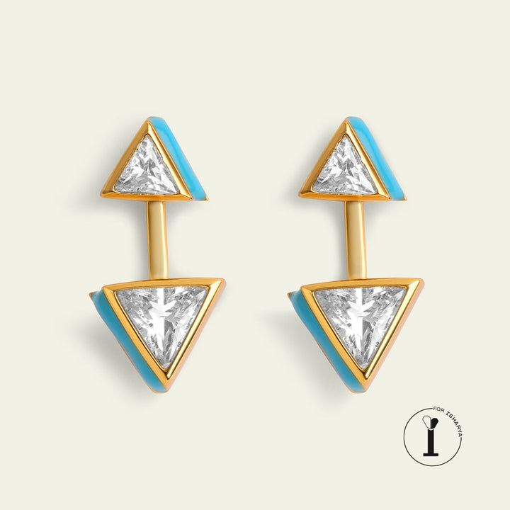 Blue Triangle Jacket Studs 