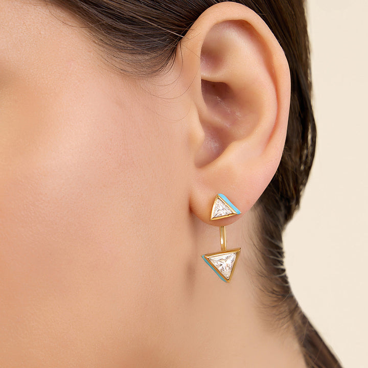 Turquoise Stud Earring for Women by Isharya | Modern Indian Jewellery