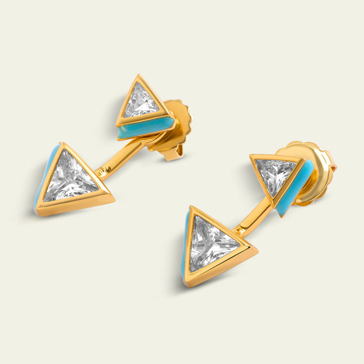 Turquoise Stud Earring for Women by Isharya | Modern Indian Jewellery