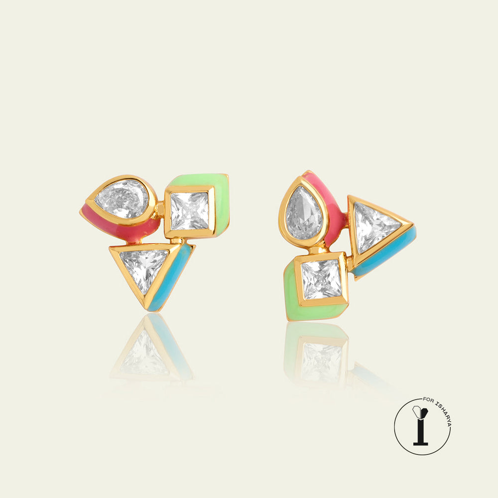 Multi Stud Earring for Women by Isharya | Modern Indian Jewellery