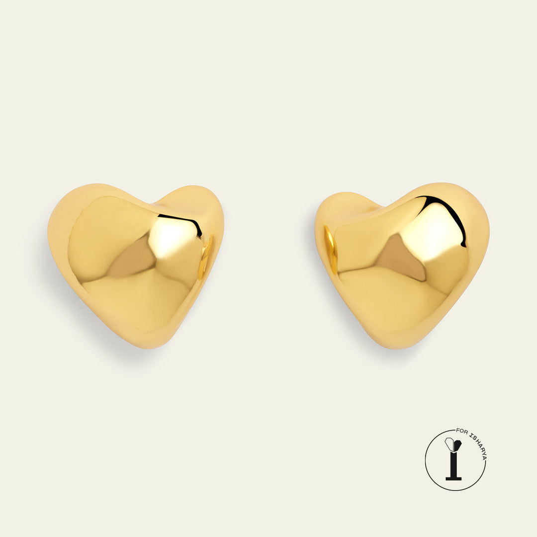 Mini Gold Heart Studs 