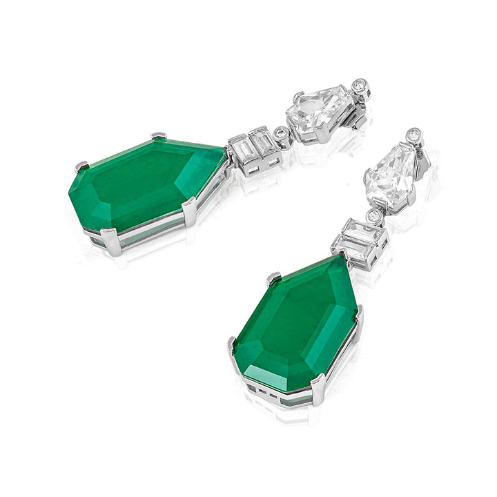 Doublet Dark Emerald Drop Earrings