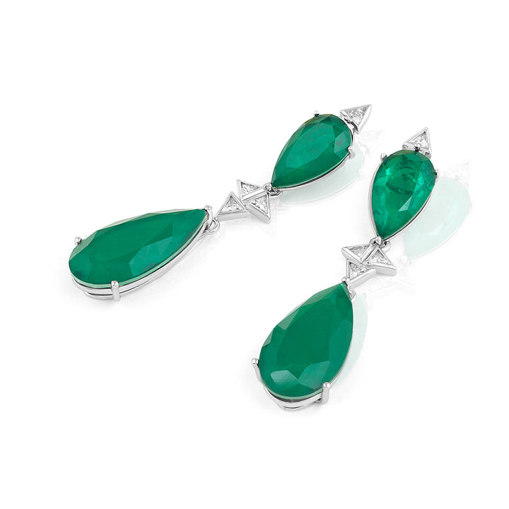 Pear Cut Emerald Drop Earrings