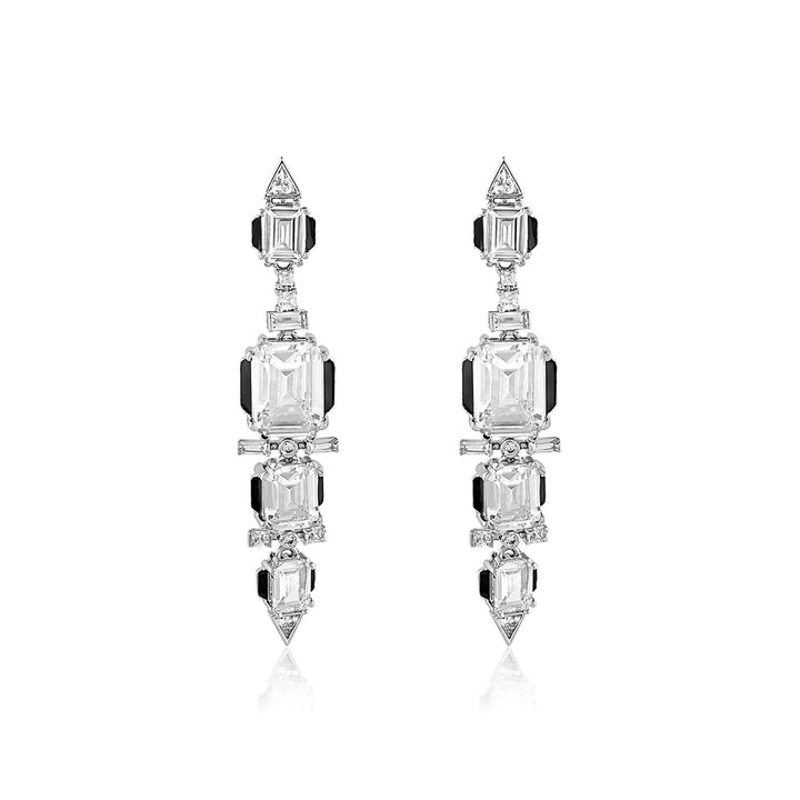 White Long Earring for Women by Isharya | Modern Indian Jewellery