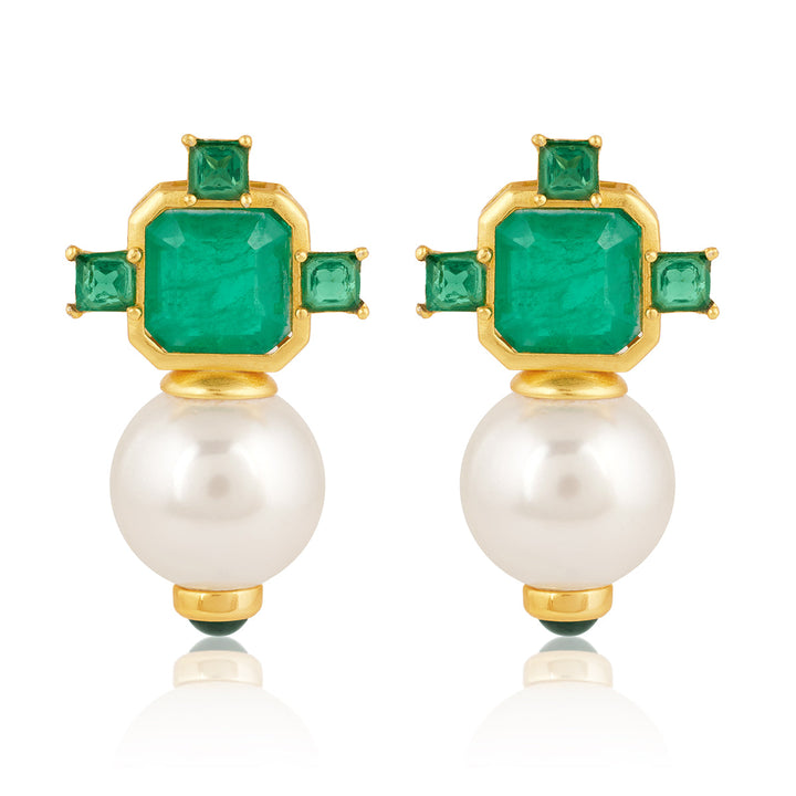 Emerald Elegance Libra Earrings