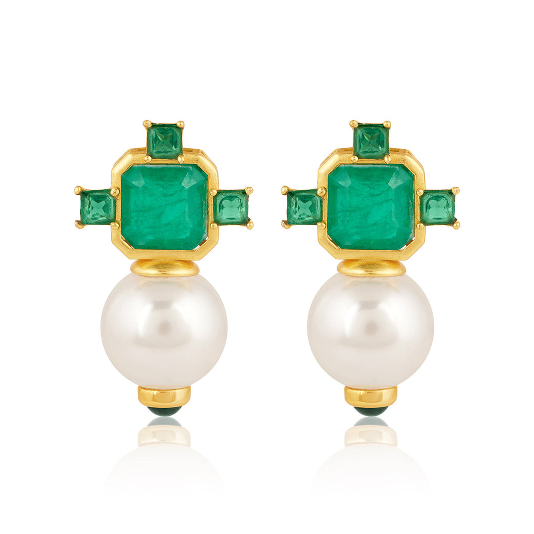 Green Drop Earring for Women by Isharya | Modern Indian Jewellery