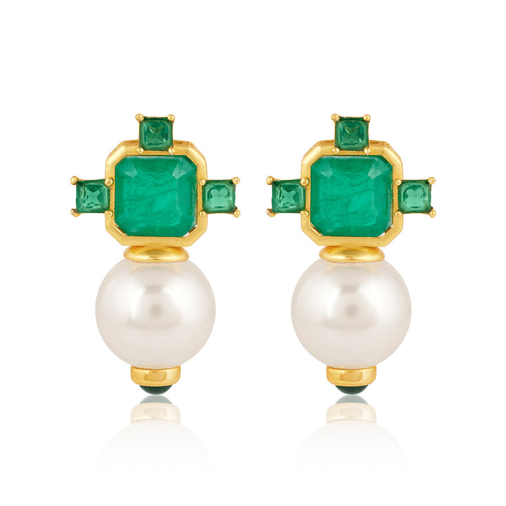 Green Drop Earring for Women by Isharya | Modern Indian Jewellery