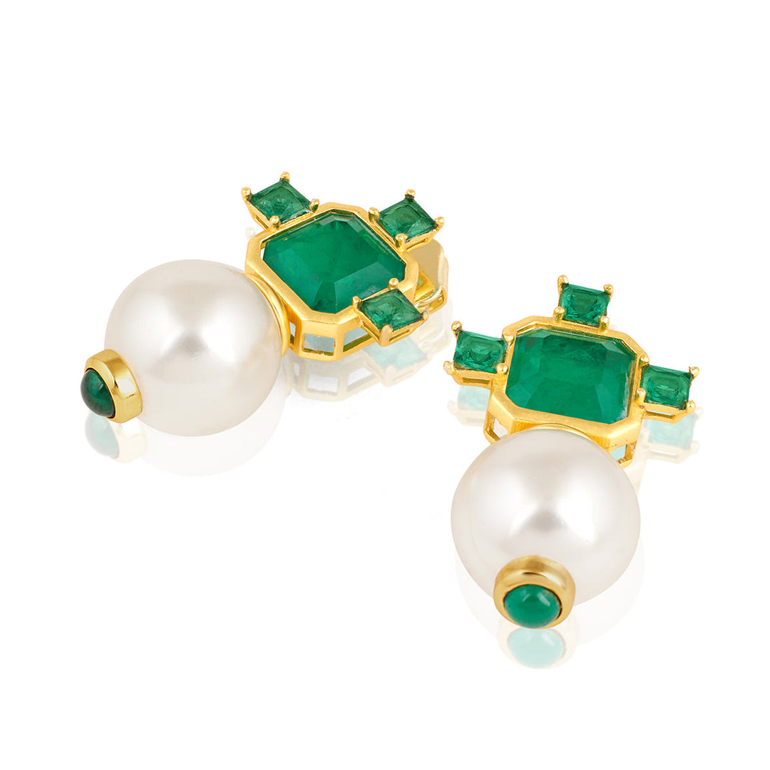 Emerald Elegance Libra Earrings