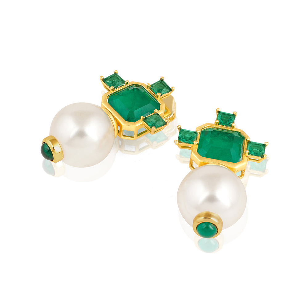 Green Drop Earring for Women by Isharya | Modern Indian Jewellery