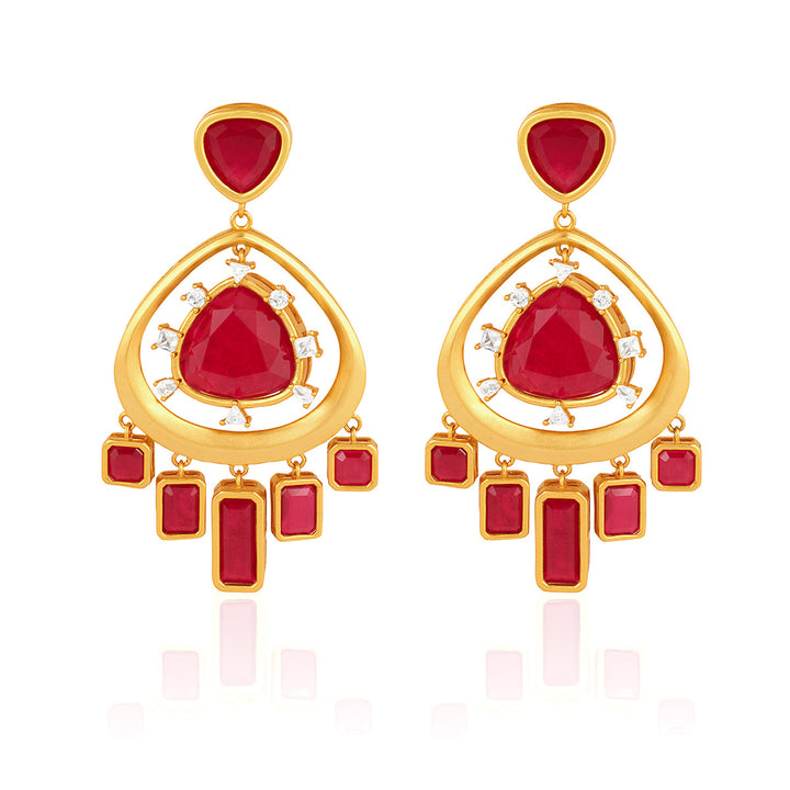 Fiery Festive Ruby Danglers