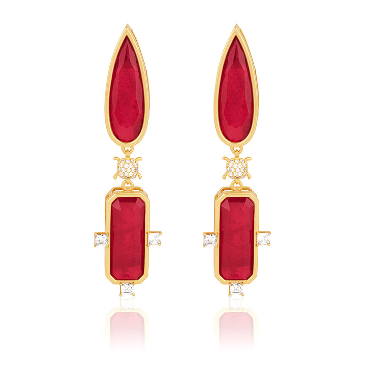 Ruby Rossette Danglers