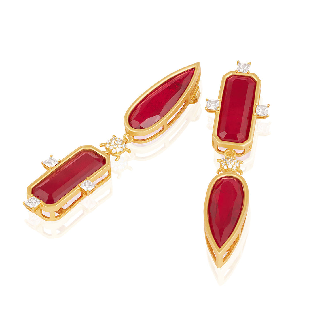 Ruby Rossette Danglers