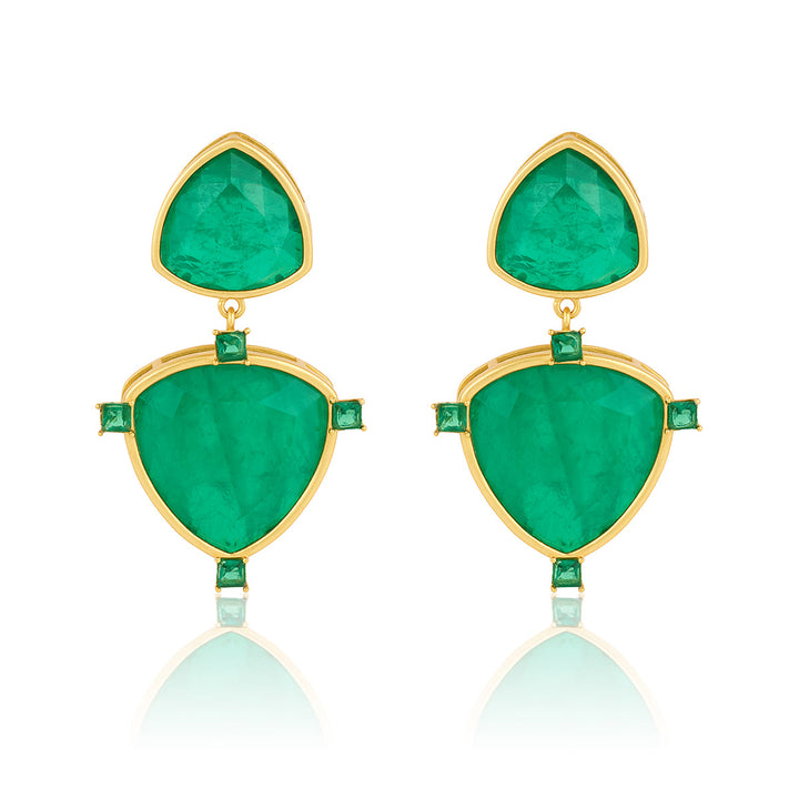 Emerald Drop Libra Earrings