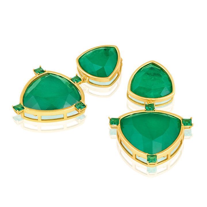 Emerald Drop Libra Earrings