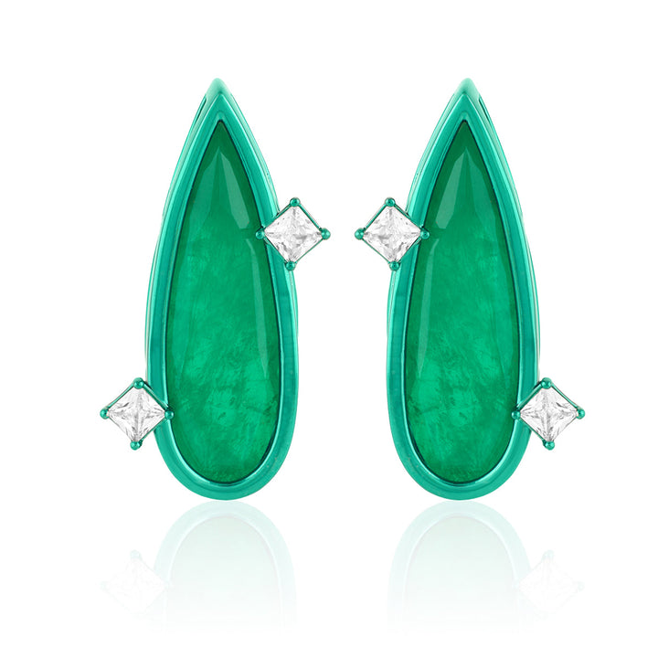 Emerald Flame Studs