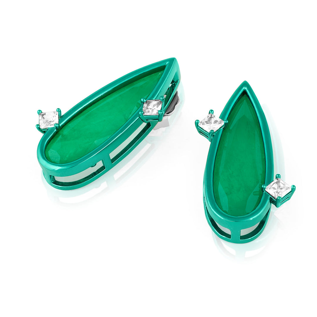 Emerald Flame Studs