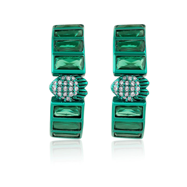 Petit Emerald Hoops