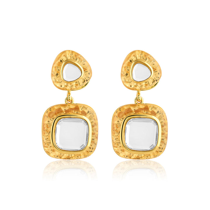 Gold Drop Earring for Women by Isharya | Modern Indian Jewellery