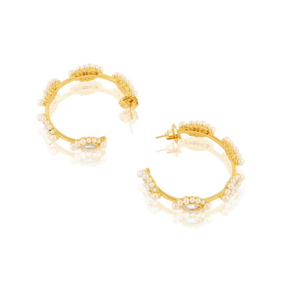 Gold Hoop Earring for Women by Isharya | Modern Indian Jewellery