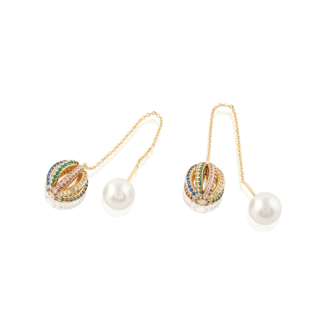 Disco Needle Thread Earrings