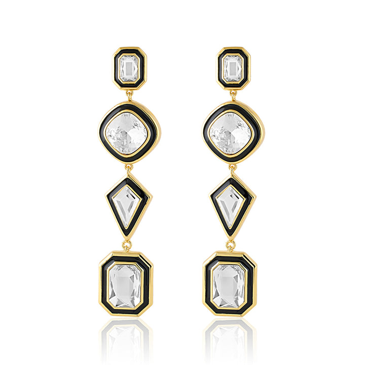 White Crystal Mismatched Earrings