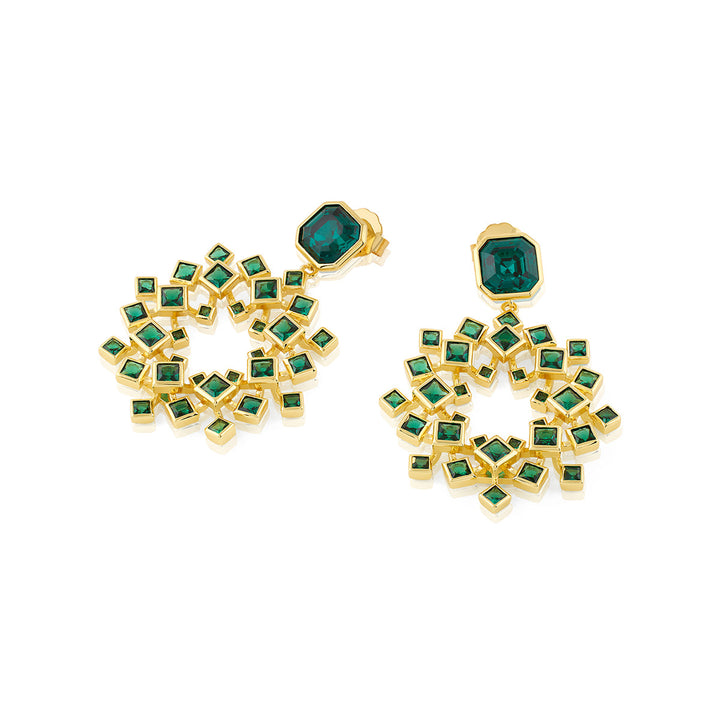 Green Cosmic Flair Earrings