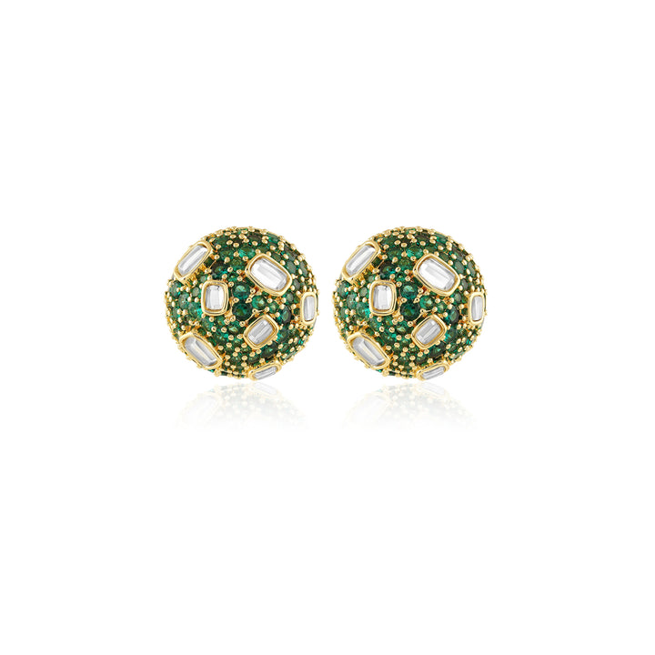 Crystal Ball Green Party Studs