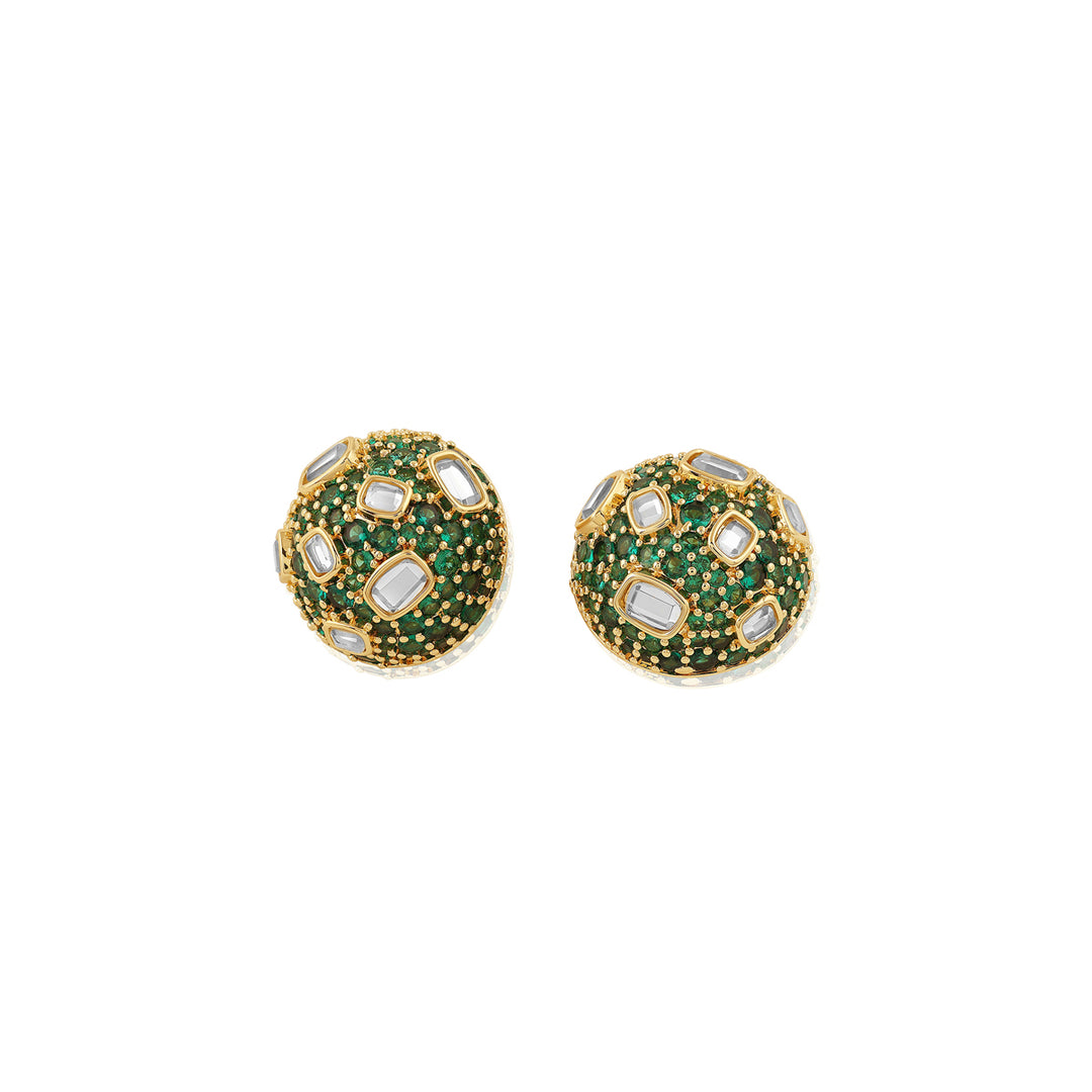 Crystal Ball Green Party Studs