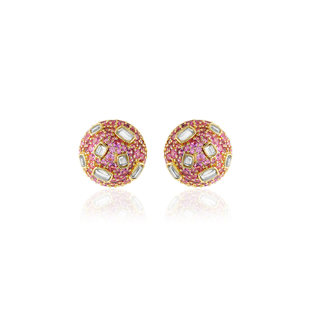 Crystal Ball Pink Party Studs