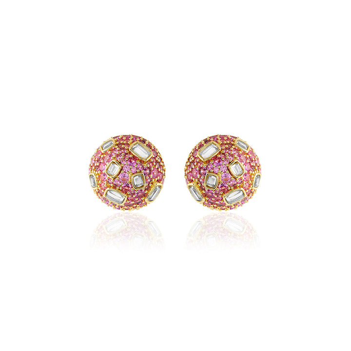 Crystal Ball Pink Party Studs