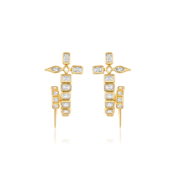 Tennis Twisted Sword Earrings