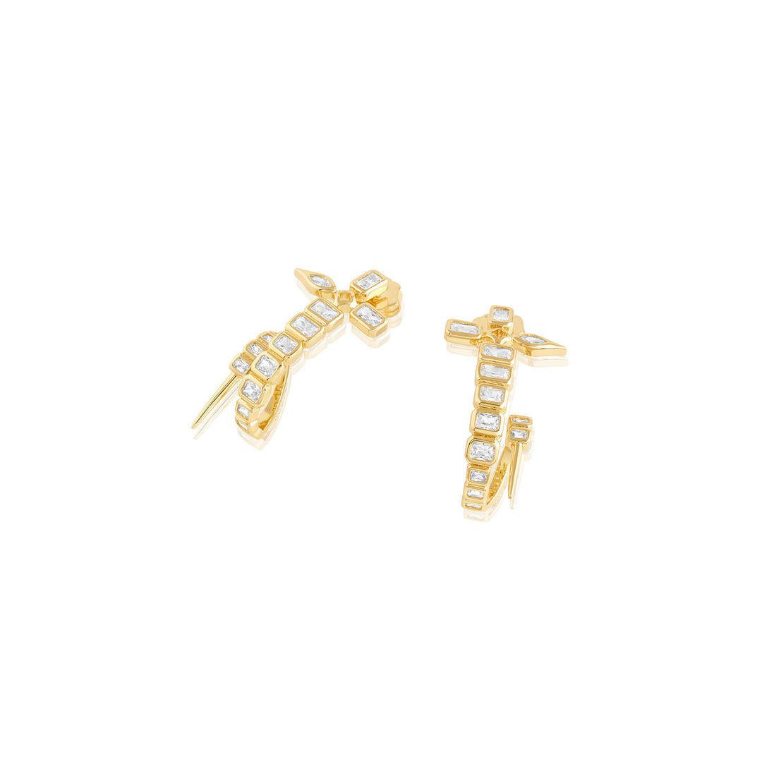 Tennis Twisted Sword Earrings