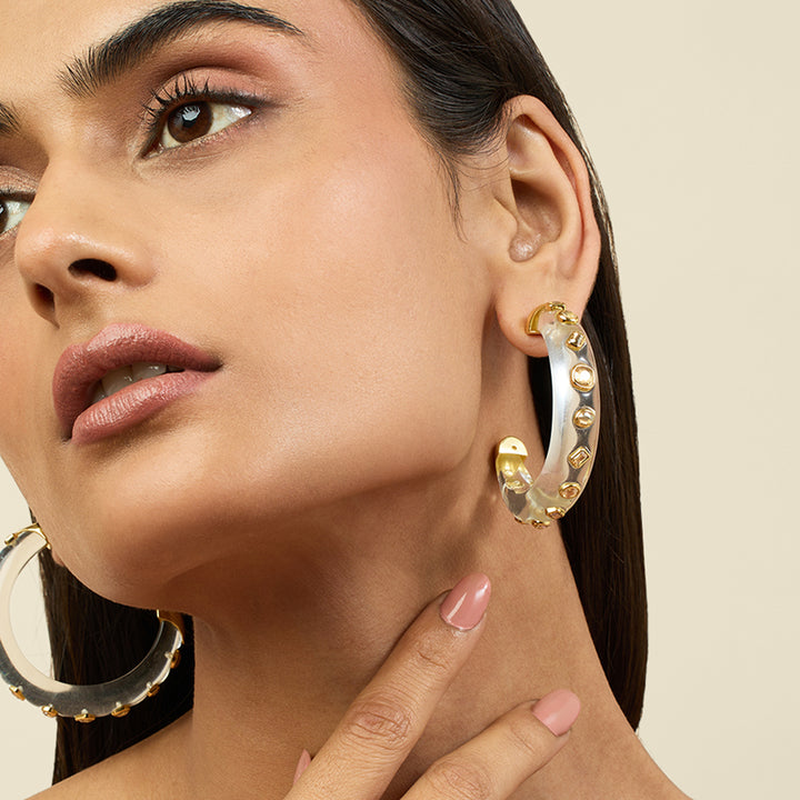 Clear Core Hoop Earrings