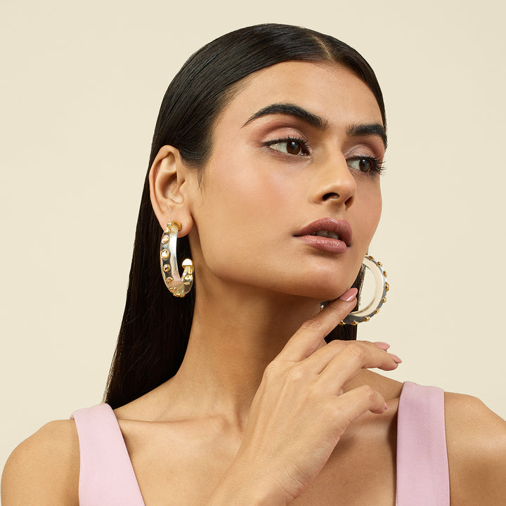 Clear Core Hoop Earrings