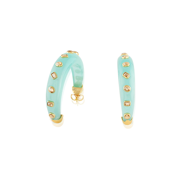 Turquoise Statement Hoop Earrings 